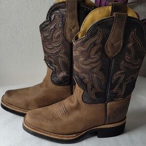 Establo Toddler Brown Embroidered Western Cowboy Boots Size 4
